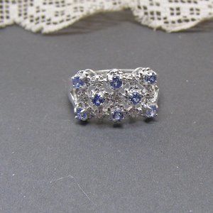 Sterling Silver Iolite Band Ring Multi Stone New Purple Size 6.75